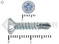 фото Саморез оконный со сверлом, Белый цинк, под автомат 3,9х19 Kn (20000шт)