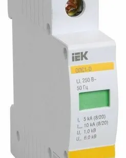 фото Ограничитель перенапряжения ОПС1-B 1P IEK MOP20-1-B
