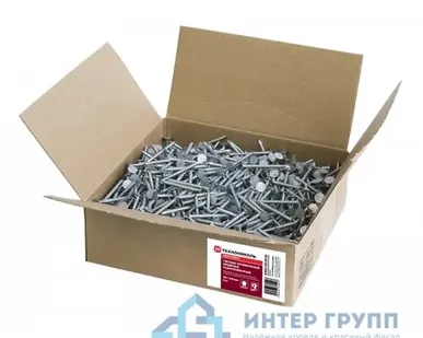 фото Удлиненные ершеные гвозди оцинкованные SHINGLAS, 45х3,5 мм, 5 кг