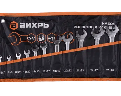 фото Набор рожковых ключей Вихрь 12 шт. 6 - 32, в чехле