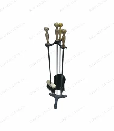 Фото №0 Набор каминный на подставке,античная,бронза,черный D41111АК(3предмета)75см