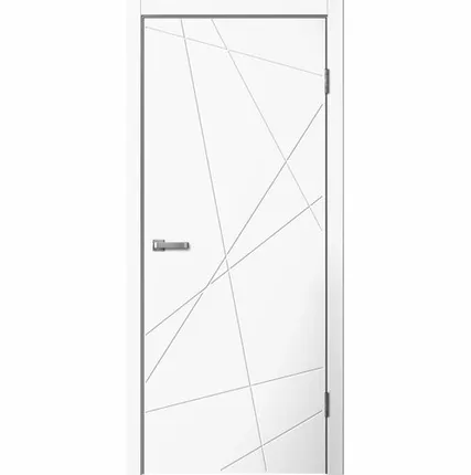 Фото №0 Дверь межкомнатная Line 01 (Line) глухая, ПВХ, Белая 2000х600мм