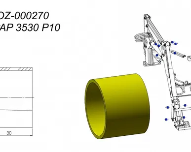 фото Втулка РАР 3530 Р10 POD-LOZ-000270 для фронтального погрузчика Metal-Fach Вепрь Т219