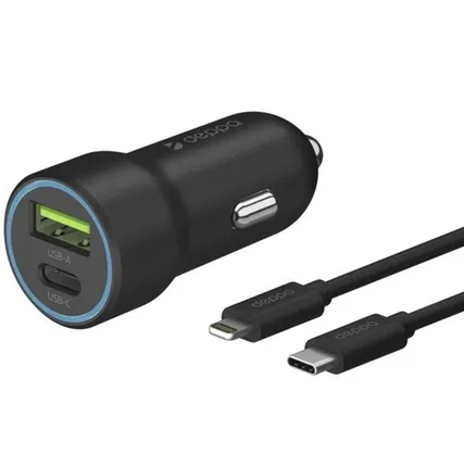 Фото №0 Автомобильное зарядное устройство Deppa 20W USB-A/USB-C 11297 Black
