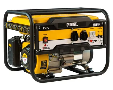 фото Генератор бензиновый PS 25, 2.5 кВт, 230 В, 15 л, ручной стартер Denzel