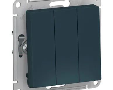 фото Механизм выключателя 3-кл. СП AtlasDesign 10А IP20 (сх. 1+1+1) 10AX изумруд SchE ATN000831