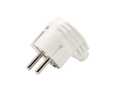 фото Вилка Евро угловая 16А с заземл. бел. Rexant 11-8954