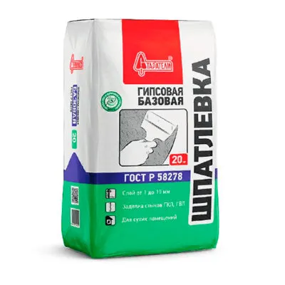 Фото №0 Шпатлевка гипсовая базовая Старатели 20 кг