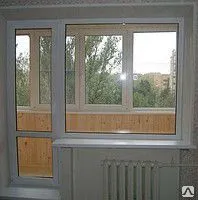 фото Блок балконный КВЕ, окно панорамное, дверь со стеклом
