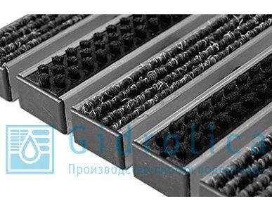 фото Придверная решетка Gidrolica Step - текстиль+щетка 390х590мм 30023