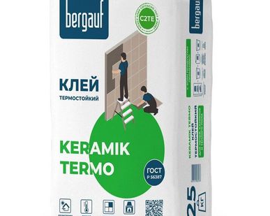 фото Клей для облицовки печей и каминов Keramik Termo, 25кг Bergauf