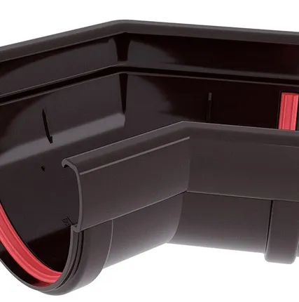 Фото №0 Угол желоба 135 град. 135 ПВХ Grand Line шоколадный (RAL 8017)