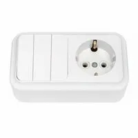 Фото №0 Блок О/У Выключатель 3-кл + розетка с заземлением Пралеска Bylectrica 3В-РЦ-531