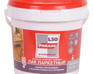 фото Лак паркетный акрил-уретановый Парад L 50 полуматовый 0,8 л