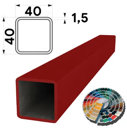 Фото №0 Труба профильная 40х40мм стенка 1,5мм длина 6 метров порошковая покраска по каталогу RAL