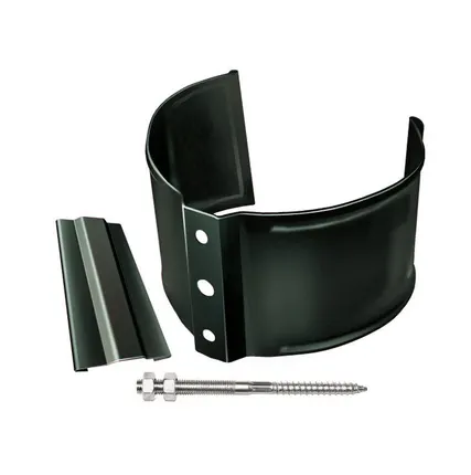 Фото №0 Хомут трубы металлический на камень Grand Line ПВХ зелёный (RAL 6005)