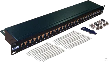Фото №0 Патчпанель 19, 24xRJ45, FTP, Кат. 6 TWT TWT-PP24STP/6