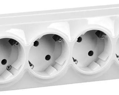 фото Розетка 4-м ОП GLORY РС24-3-ХБ 16А с заземл. бел. IEK ERH41-K01-16