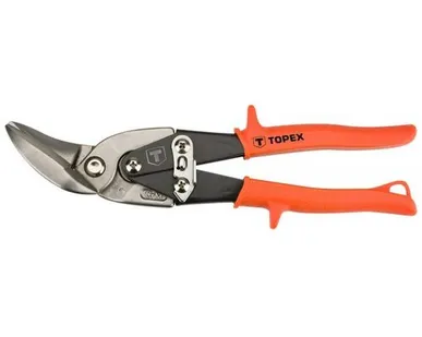 фото Ножницы по металлу TOPEX изогнутые, 240 мм, CrV, двухкомп. рук., левые