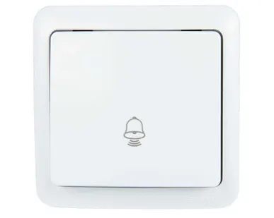 фото Кнопка звонка 1-кл. 1п ОП Viola 10А IP20 бел. LEZARD 751-0200-103