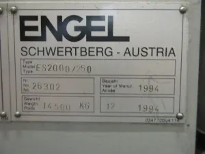 Фото №2 Термопластавтомат Engel ES 2000/250 Б/У в Москве