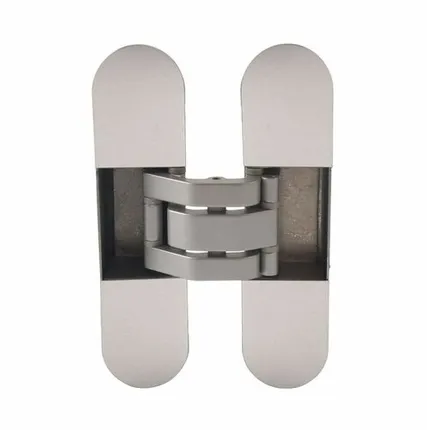 Фото №0 Петля скрытая OTLAV, 3D, универсальная, с 4 накладками, 120x30 мм, 60 кг, корпус без покрытия шарнирная часть серебро матовое