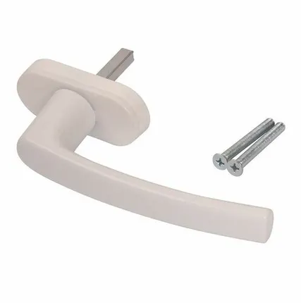 Фото №0 Ручка оконная алюминиевая ALFA штифт 37 мм, 2 винта, белый, RAL9016