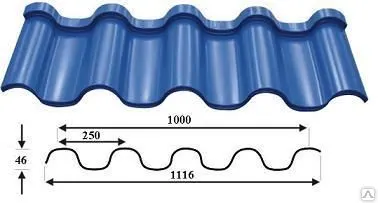 фото Металлочерепица " Андаллузия" 0,45 мм.