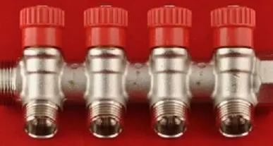 фото Коллектор PF 3/4"г/ш-1/2ш с 4-мя выходами с вентелем mv268.4