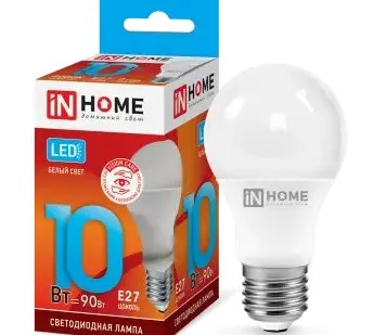 фото Лампа сд LED-A60-VC 10Вт 230В Е27 4000К 900Лм IN HOME