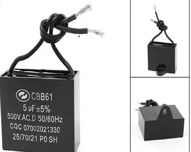 фото КОНДЕНСАТОР ПУСКОВОЙ CBB61 5 МКФ 450 В