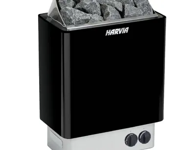 фото Электрическая печь Harvia Trendi KIP 90 Black (чёрная, встроенный пульт)