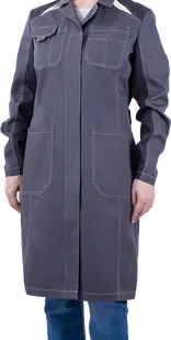 фото Халат ТУРБО SAFETY летний, серый-т.серый, женский