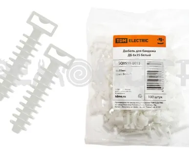 фото Дюбель для бандажа ДБ 6х35 белый (100шт) TDM (10/100) П зз