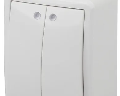 фото Выключатель 2-кл. ОП Эра Эксперт 10А IP20 11-1205-01 250В 10AX с подсветкой бел. Эра Б0020666