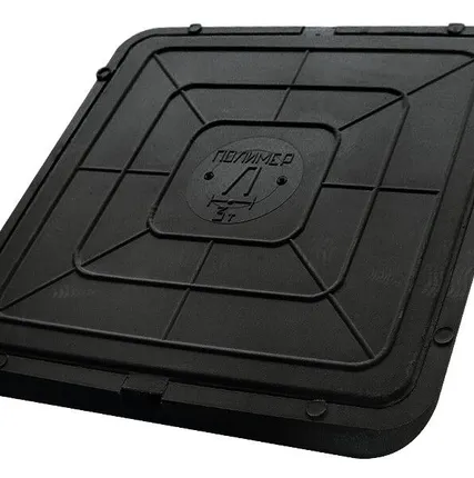 Фото №0 Люк полимер-композитный легкий 730x60x25 мм черный 3 т 1783