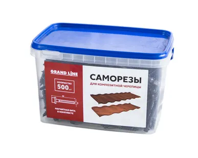 фото Саморезы для композитной черепицы, серый (500шт)