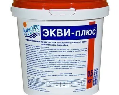 фото Порошок для увеличения уровня pH воды Экви-плюс 0,5 кг ведро