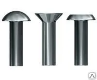 фото Заклепка алюминиевая с полкруглой потайной плоской заниженой головкой