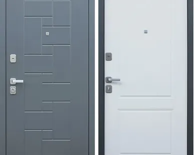 фото Входная дверь Арсенал букле графит-ясень белый снег АСД