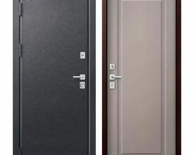 фото Дверь входная с терморазрывом Т-4 (Центурион) металл/МДФ, Антрацит муар/Кашемир грей 2050х960мм, ЛЕВАЯ (2025)