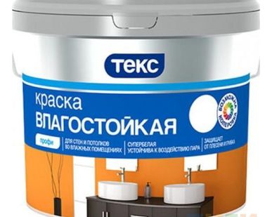 фото Краска ВД влагостойкая супербелая "Текс" ПРОФИ 9л (13кг)