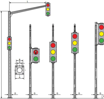 Фото №0 Опора светофорная ОГСГ-7,0-6,1 гор. цинк
в