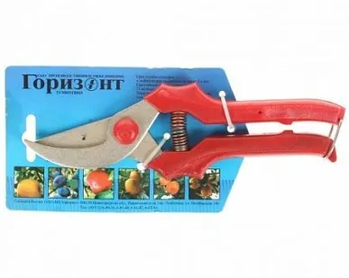 фото Секатор 220мм плас.ручки, (никель) С-41-4Н (Горизонт) Р / 5 / 100 Россия