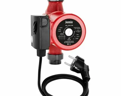 фото Насос ЦН-25/8-180 (WRS 25/8-180) (с гайками, евро вилка, КРАСНЫЙ) циркул. JEMIX