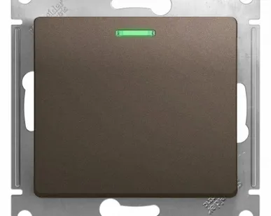 фото Механизм выключателя 1-кл. СП Glossa 10А IP20 (сх. 1а) 10AX с подсветкой шоколад. SchE GSL000813