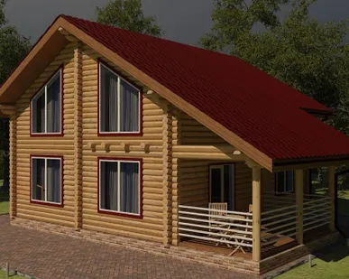 фото Сруб дома 10х13 м двухэтажный