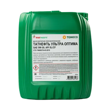 Фото №0 Масло моторное полусинтетическое Татнефть Ультра Оптима 5W-30 10 л 5W-30