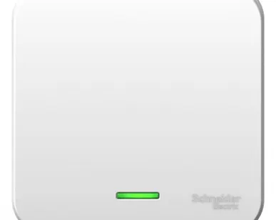 фото Выключатель 1-кл. ОП Blanca 10А IP20 (сх. 1) 250В с подсветкой с изолир. пластиной бел. SE BLNVA101111