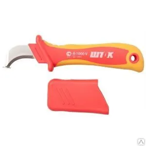 Фото №0 Нож для снятия изоляции с пяткой shtok 1000в vde 14003